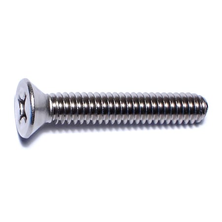 Midwest Fastener 1/4"-20 x 1-1/2 in Phillips Flat Machine Screw, Plain 18-8 Stainless Steel, 100 PK 07206
